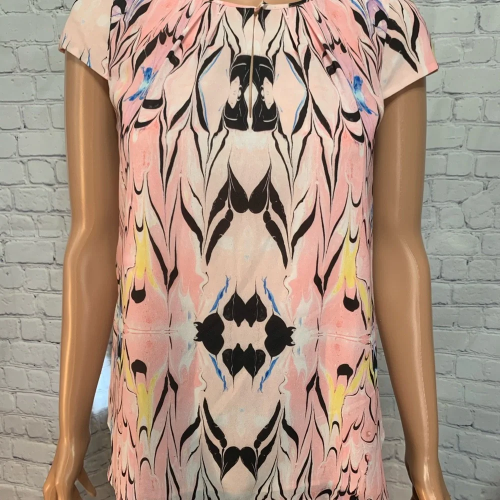 J. Crew Pink design short sleeve business casual blouse top size 00 pink